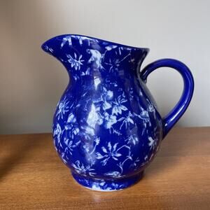 April Cornell Pitcher Blue Floral Bird